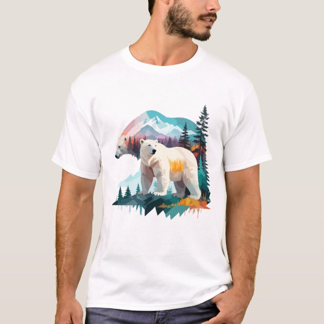 Polar Bear Vector Art Animal Majestic Nature Wild T-Shirt (Front)