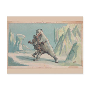 Polar Bear Victorian Christmas Postcard