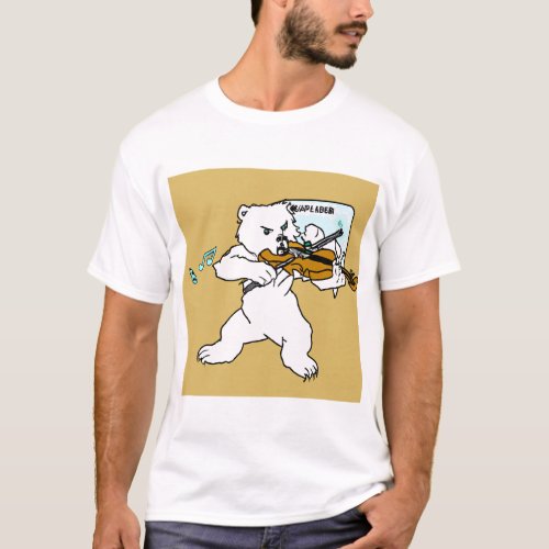 Polar Bear Violinist tee shirt