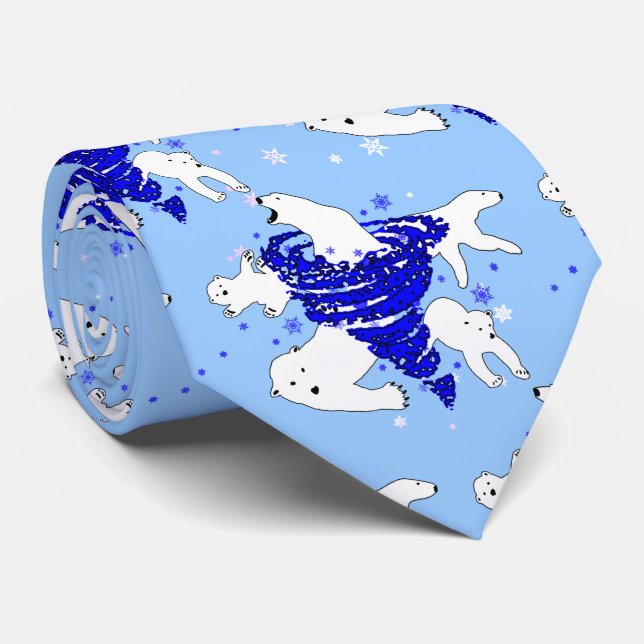 Polar Bear Vortex Neck Tie (Rolled)