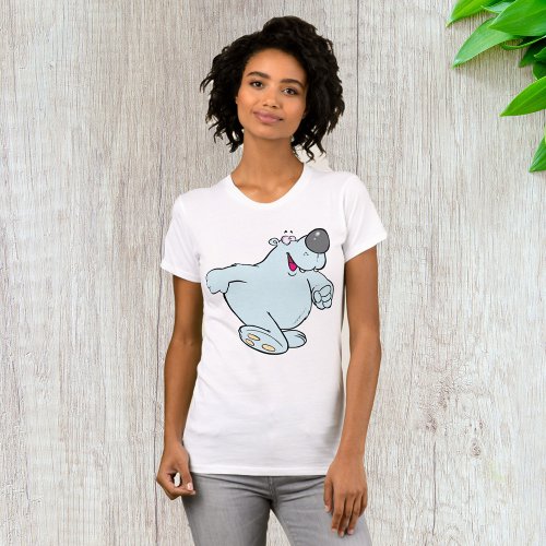 Polar Bear Walking Womens T_Shirt