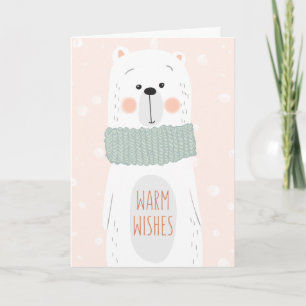 Polar Bear / Warm wishes Custom Christmas Card
