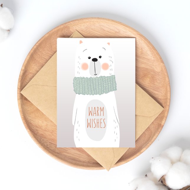 Polar bear - Warm Wishes - Fun Christmas postcard (Creator Uploaded)