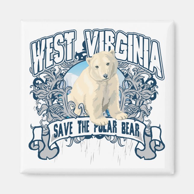 Polar Bear West Virginia Magnet (Front)