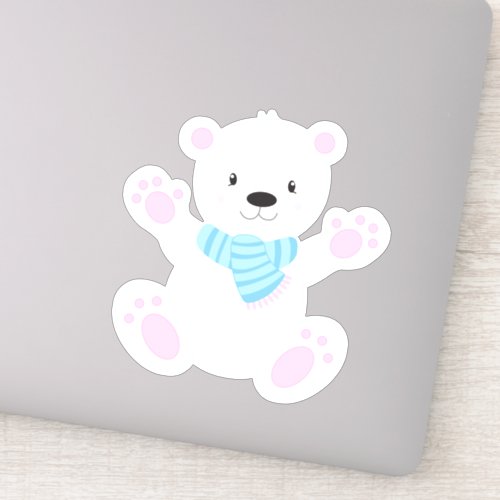 Polar Bear White Bear Cute Bear Bear With Scarf Sticker