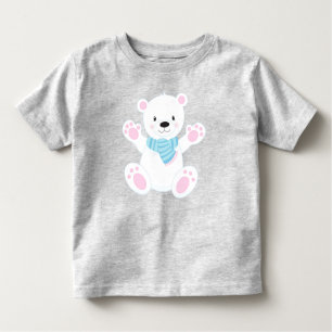 Polar Bear, White Bear, Cute Bear, Bear With Scarf Toddler T-shirt