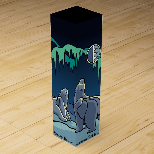 Polar Bear Wine Box Native Bear Art Box (Front)