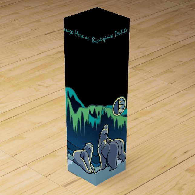 Polar Bear Wine Box Native Bear Art Box (Front)