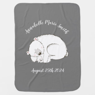 Polar Bear Winter Baby Shower Blanket