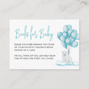 Polar Bear Winter Baby Shower Books for Baby Enclosure Card
