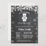 Polar Bear Winter Baby Shower Chalkboard Invitation<br><div class="desc">Polar Bear Winter Baby Shower Invitation. White Snowflake. Boy or Girl Baby Shower Invitation. Winter Holiday Baby Shower Invite. Chalkboard Background. Black and White. For further customization,  please click the "Customize it" button and use our design tool to modify this template.</div>