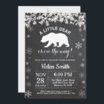 Polar Bear Winter Baby Shower Chalkboard Invitation<br><div class="desc">Polar Bear Winter Baby Shower Invitation. White Snowflake. Boy or Girl Baby Shower Invitation. Winter Holiday Baby Shower Invite. Chalkboard Background. Black and White. For further customization,  please click the "Customize it" button and use our design tool to modify this template.</div>