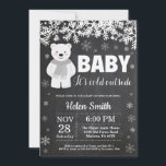 Polar Bear Winter Baby Shower Chalkboard Invitation<br><div class="desc">Polar Bear Winter Baby Shower Invitation. White Snowflake. Baby its cold outside Baby Shower invitation. Boy or Girl Baby Shower Invitation. Winter Holiday Baby Shower Invite. Chalkboard Background. Black and White. For further customization,  please click the "Customize it" button and use our design tool to modify this template.</div>