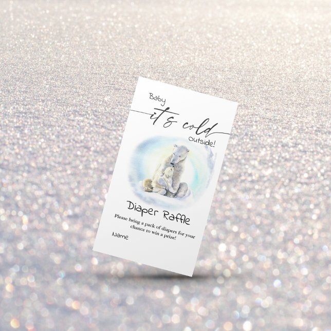 Polar Bear Winter Baby Shower Cold Outside Game Enclosure Card (Creator Uploaded)