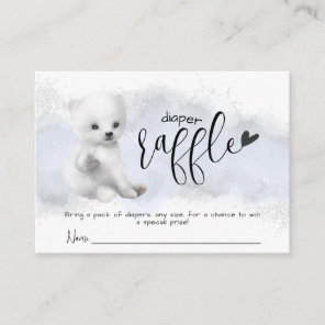 Polar bear Winter Baby Shower Diaper Raffle Enclosure Card
