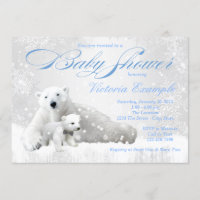 Polar Bear Winter Baby Shower Invitation