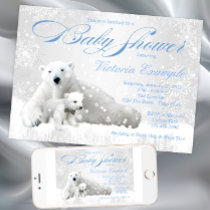 Polar Bear Winter Baby Shower Invitation
