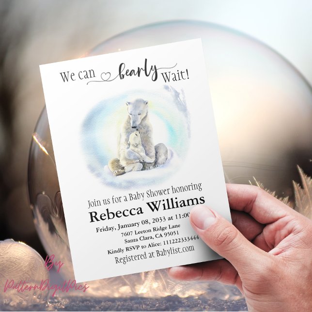 Polar Bear Winter Baby Shower Invitation (Creator Uploaded)