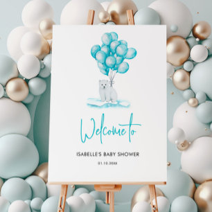Polar Bear Winter Baby Shower Welcome Foam Board