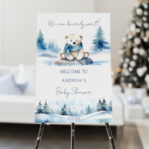 Polar bear winter bearly wait baby shower welcome  foam board