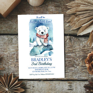 Polar bear winter birthday party template