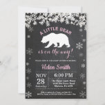 Polar Bear Winter Girl Baby Shower Chalkboard Invitation<br><div class="desc">Polar Bear Winter Girl Baby Shower Invitation. White Snowflake. Girl Baby Shower Invitation. Winter Holiday Baby Shower Invite. Chalkboard Background. Black and White. For further customization,  please click the "Customize it" button and use our design tool to modify this template.</div>