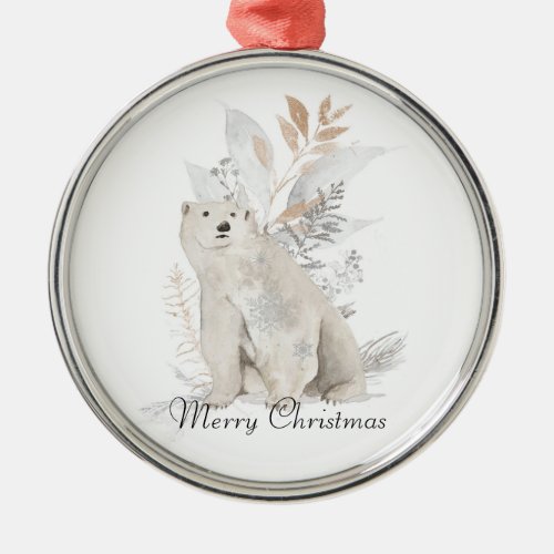Polar Bear Winter Greenery Ornament