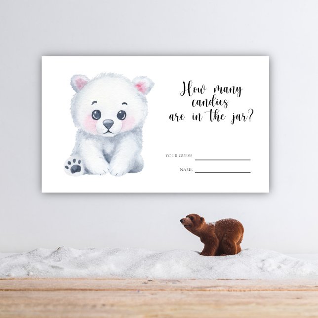 Polar bear winter guess how many candies enclosure card (Creator Uploaded)