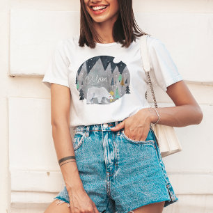 Polar Bear Winter Mountains Cute Nature Graphic T-Shirt