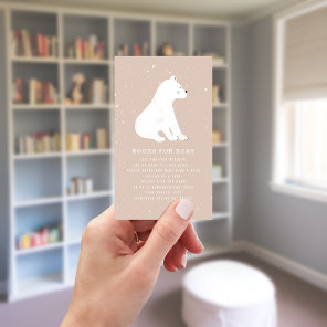 Polar Bear Winter Pink Baby Shower Book Request Enclosure Card