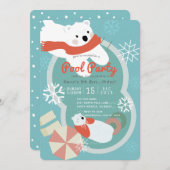 Polar Bear Winter Pool Party Birthday Invitation (Front/Back)