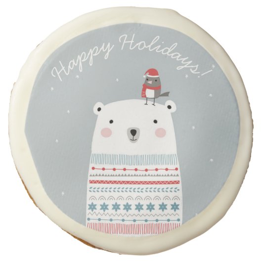 Polar Bear Wishes Sugar Cookie (Front)