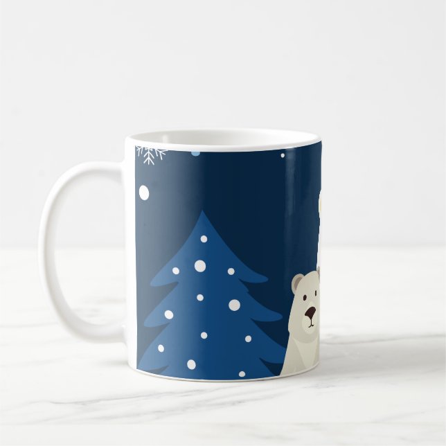 Polar Bear with 2 cubs on a coffee mug (Left)