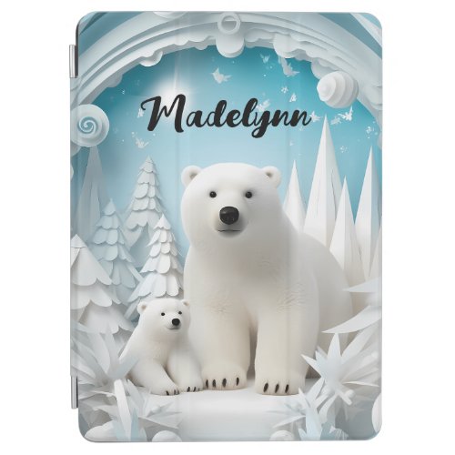 Polar Bear with Cub Arctic Ocean White Winter  iPad Air Cover