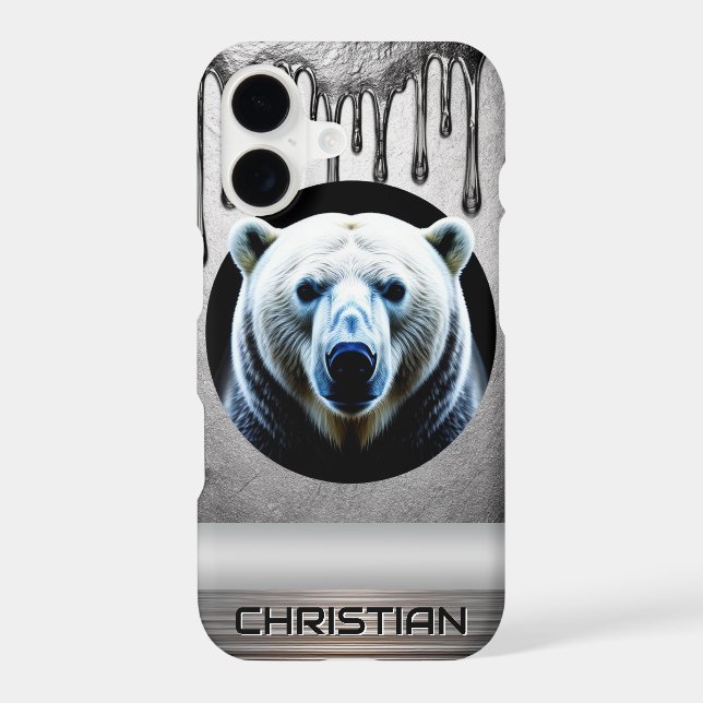 Polar Bear With Custom Name 🐻‍❄️ Case-Mate iPhone Case (Back)