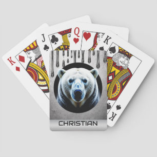 Polar Bear With Custom Name 🐻❄️ Poker Cards