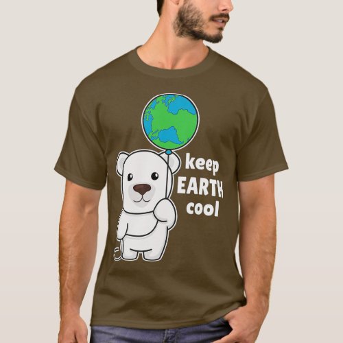 Polar Bear With Earth Climate Protection keeps ear T_Shirt