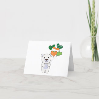 Polar Bear With Ireland Balloons Cute Animals Than Letterpress Thank You Card