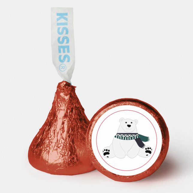 Polar Bear With Scarf  Hershey®'s Kisses® (Front)