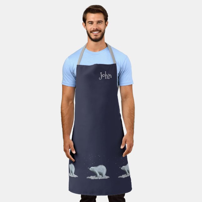 Polar Bear With Snowflakes Apron (Worn)