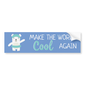 Polar bear with swim ring climate change bumper sticker