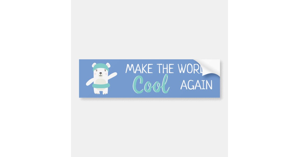 Polar bear with swim ring climate change bumper sticker | Zazzle