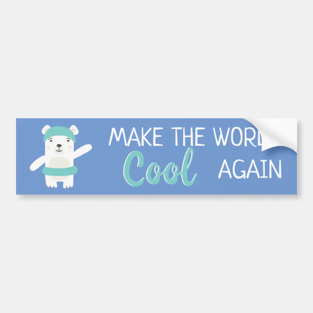 Polar bear with swim ring climate change bumper sticker | Zazzle