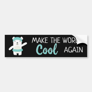 Polar bear with swim ring climate change bumper sticker