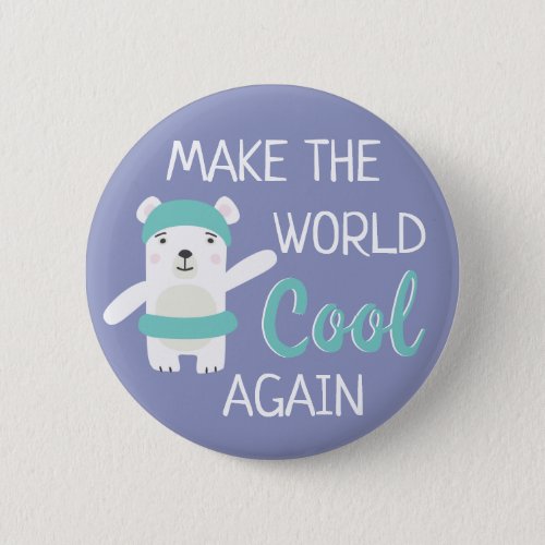 Polar bear with swim ring climate change button