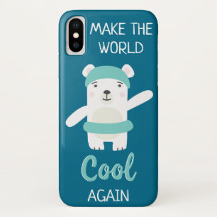 Polar bear with swim ring climate change iPhone x case