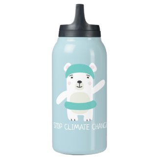 Polar bear with swim ring climate change