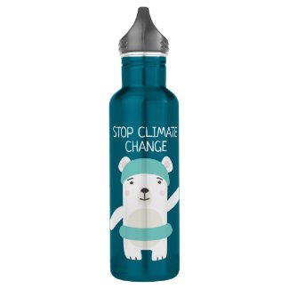 Polar bear with swim ring climate change