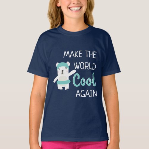 Polar bear with swim ring climate change T_Shirt