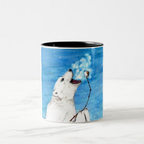 Polar Bear with Toasted Marshmallow Two_Tone Coffee Mug